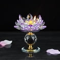 thumbnail image 2 of HYwys Crystal Glass Block Lotus Flower Metal Candle Holders Feng Shui Home Decor Big Tealight Candle Stand Holder Candlesticks (Clear B), 2 of 7
