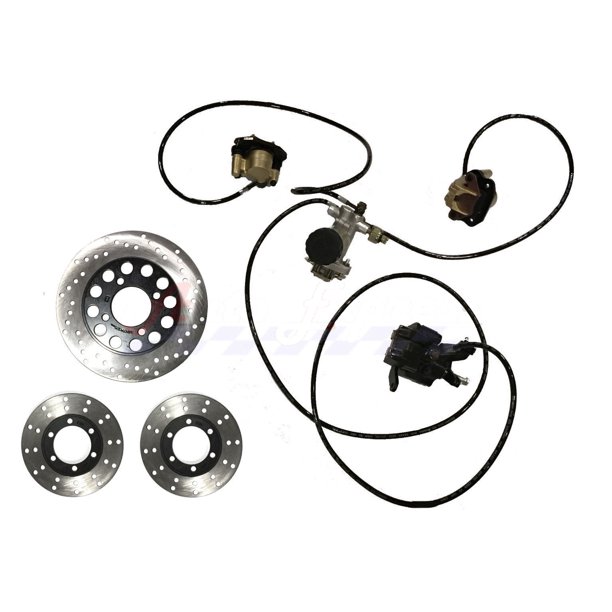 Go kart Brake Master Cylinder Kit with Calipers and Hoses KD150BRKIT