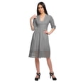 thumbnail image 4 of Moomaya Robe Midi Unie pour Femmes, Kurta de Soirée Décontractée avec Dentelle, Tenue d'Été, 4 of 6