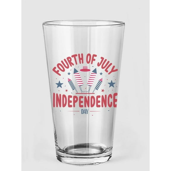 Smartprints Fourth Of July Fireworks Pint Glass -Image by Shutterstock, 16 oz Transparent Glass