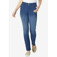 thumbnail image 6 of Woman Within Plus Size Stretch Built-In Slimming Panel Straight Leg Jeans, 6 of 6