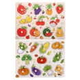 thumbnail image 1 of 2 piezas Montessori de madera rompecabezas de juguete para niños, tablero de rompecabezas de frutas y verduras de aprendizaje temprano, actividad educativa de rompecabezas para niños y niñas, 1 of 8