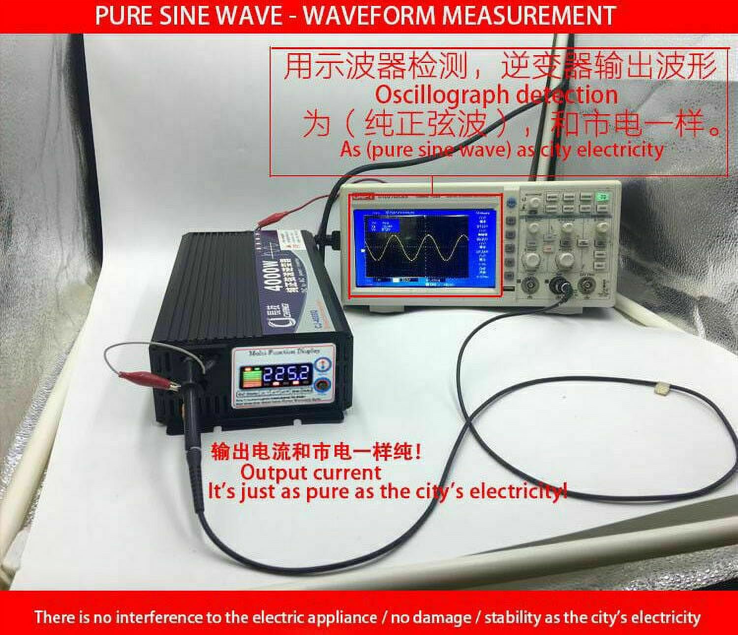 SHANNA Pure Sine Wave Power Inverter 3000W 12V DC to 110V Power Converter with LCD Display