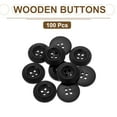 thumbnail image 3 of Uxcell 100Pcs Wooden Buttons 0.71" 4 Hole Round Wood Sewing Button Craft Black, 3 of 7