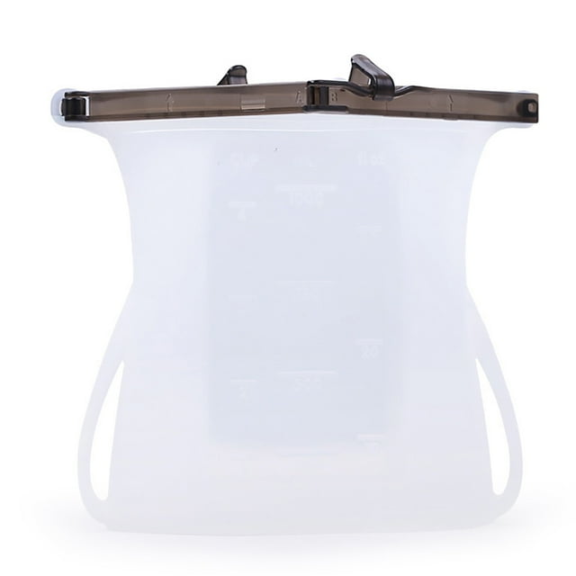 Sac Alimentaire en Silicone Hermétique Portable Réutilisable Sac pour Aliments Frais Sac de Cuisson en Silicone