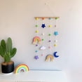 thumbnail image 3 of Colgante de pared de arco iris para habitación de guardería, exhibición de fotos colgante de arco iris con bola, campana de cama móvil de madera con luna, nube y estrellas, 3 of 5
