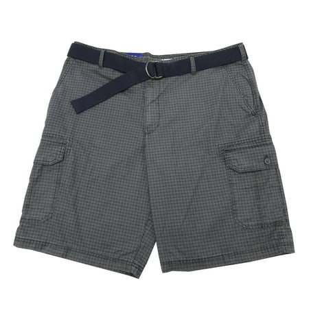 IZOD Mens Size 40 Flat Front Cargo Shorts, Asphalt