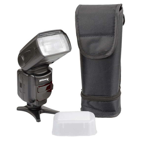 ULTIMAXX TTL Dedicated Slave Flash with LCD Swivel/Bounce & Case for Canon