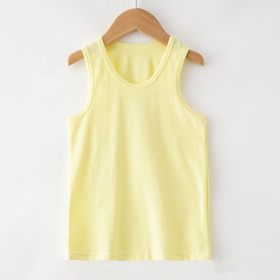 ZyeKqe Toddler Kids Girls Tank Top Racerback Crop Tank Top Sleeveless Solid Color Cotton T Shirts