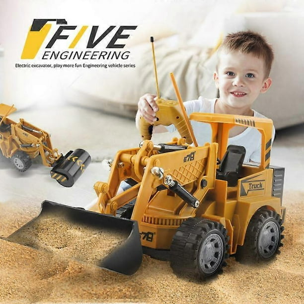 New 1:24 RC Truck 2.4G 5CH Wireless Remote Control Excavator Bulldozer Rechargeable