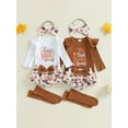 thumbnail image 3 of BemeyourBBs Baby Thanksgiving Outfit Romper Skirt Stockings Headband 4 Pcs Set, 3 of 6