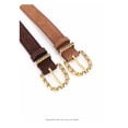 thumbnail image 5 of Athosline Mens Reversible Leather Belt, 35mm,One Belt Reverse For 2 Sides, Light Brown+Dark Brown,130cm,Recortable, 5 of 8