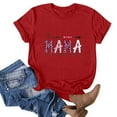thumbnail image 2 of WREESH Graphic Mama Shirts for Women Summer Short Sleeve Crew Neck Tops Red, 2 of 4