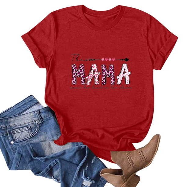 Fiudx Ropa de Mujer Blusa de Manga Corta con Estampado de Moda para Mujer, Divertida Camiseta con Cuello Redondo