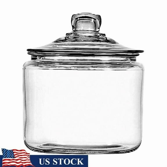 ZYLER- Heritage Hill Glass Storage Jars W/ Lid 3 Qt Food Organizer Canister Clear New