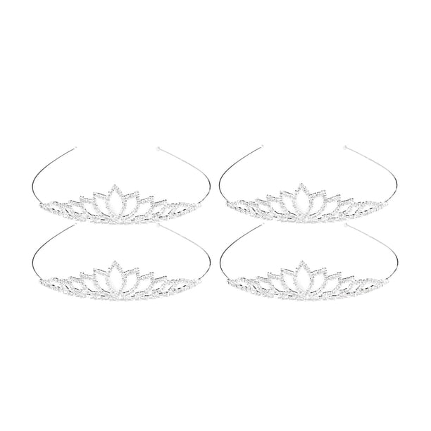 Mujeres Boda Rhinestone Cabeza Joyería Corona Princesa Diadema Regalos 4pcs 4 piezas Zulema Sombreros de princesa