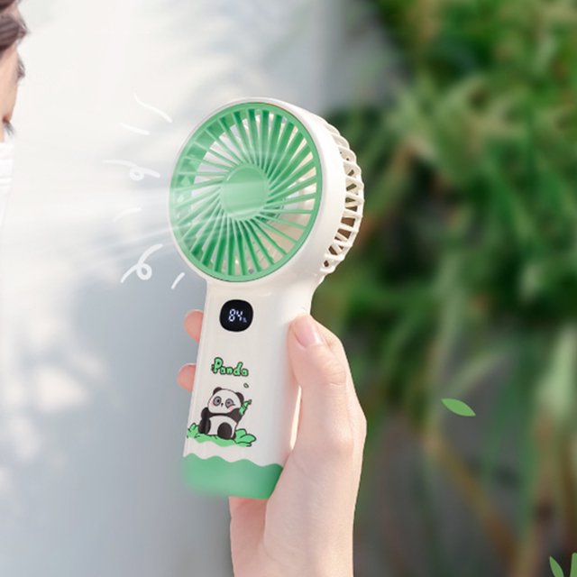 Fiudx Ofertas de la semana Ventilador pequeño portátil de mano, bonito, de gran capacidad, larga duración, silencioso, con carga USB, para dormitorio de estudiantes