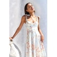 thumbnail image 5 of Women Sleeveless V-Neck Print Long Dress Casual Pleated A-Line Summer Elegant Tunic Maxi Slip Dress XL, 5 of 9