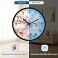 thumbnail image 5 of Voice Activated Clock with Glow Light 12 Inch Large Silent Wall Clock Battery Operated for Home Decor Beautiful Cherry and Butterflies, 5 of 8