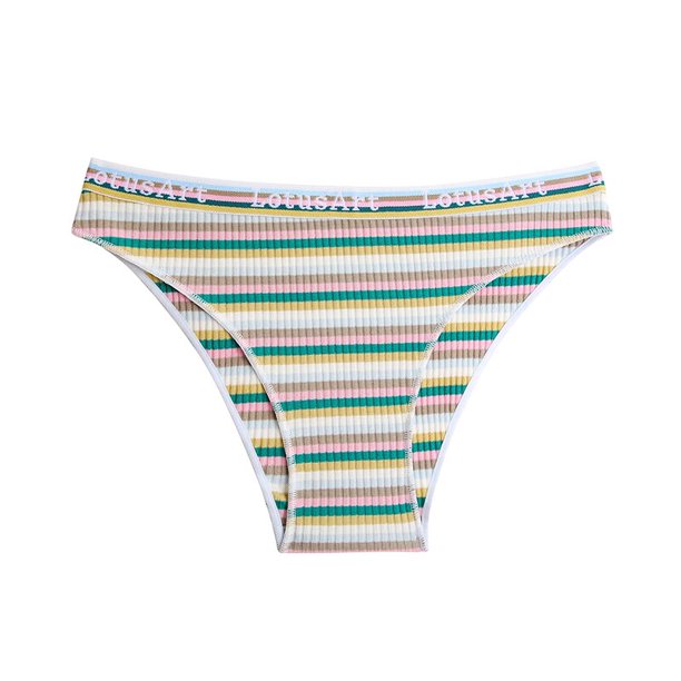 TrowBridge-bragas de algodón a rayas para mujer, ropa interior deportiva, cómoda, transpirable, bonita, lencería acogedora