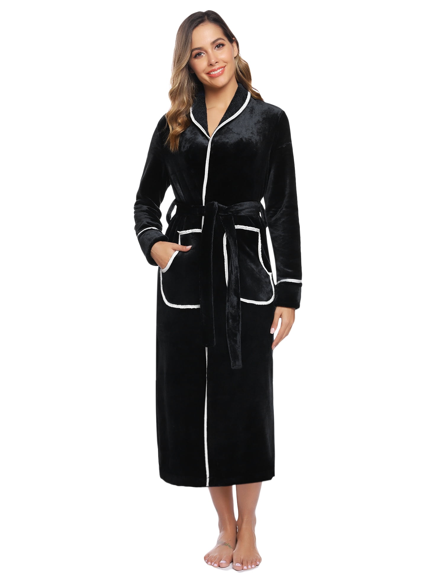 Uniexcosm Womens Bathrobe Fleece Robe Super Soft Plush Robe Velour