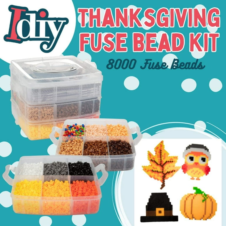 8,000pc DIY Thanksgiving Fuse Bead Craft Kit - 15 Colors, 10