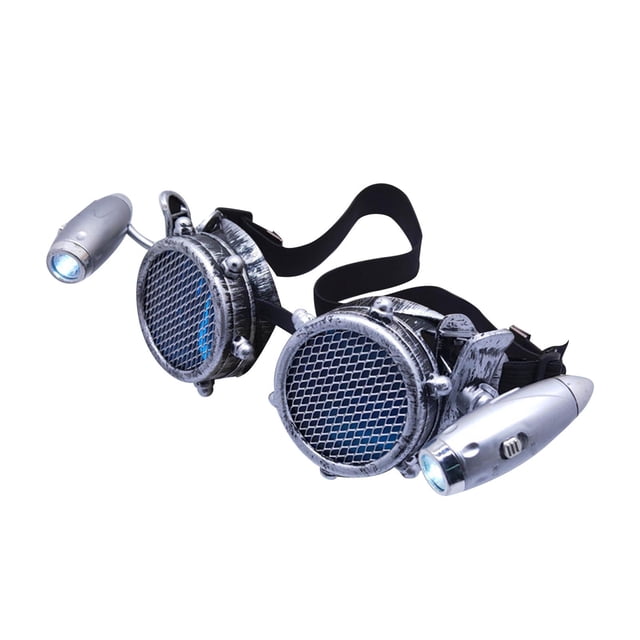 Gafas de estilo Steampunk luz a prueba Halloween Dress up Prom Argén Hugo Gafas estilo Steampunk