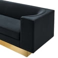 thumbnail image 5 of Sofa, Black, Velvet, Modern Contemporary, Mid Century Living Hotel Lounge Cafe Lobby, 5 of 10