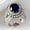 06#Oval Blue CZ ring, variant on Women Blue Cubic Zirconia Silver Plated Ring Wedding Party Delicate Jewelry Gift Size6-10-09#Blue Zircon Dragonfly-9