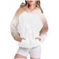 thumbnail image 1 of Bowake Vêtements d'Automne pour Femmes à Manches Longues Dégradé Chandails en Molleton Décontractés Légers Raglan avec Poche, 1 of 5
