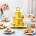 thumbnail image 6 of XiYing 3 Tier Cupcake Stand Dessert Tower for Birthday Wedding Party Decor Plastic Graduated Display Stand with Scalloped Edge - 11.41 X 11.22 Inch for Cupcakes Pastries Cookies Snacks Home Kitchen, 6 of 6
