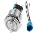 thumbnail image 6 of 19mm Selector Rotary Switch Latching 3 Positions 2NO 2NC 3-6V With Wire socket Red, 6 of 10