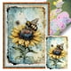 thumbnail image 1 of (11CTACC-1948 40x60 color) hilo algodón ecológico bordado 11CT 3 hebras impresión 40*60cm abejas en girasoles kit serie flores punto cruz, 1 of 9