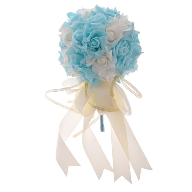Ramo de Flores de Imitación Forma de Decoración de para de azul perfecl Ramo nupcial de la boda