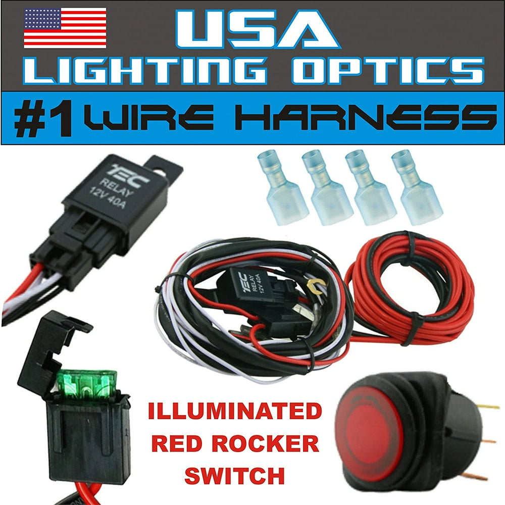 #1 40 Amp Universal Wiring Harness for Off Road LED Light Bars Relay ON