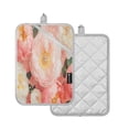 thumbnail image 2 of BZSMCE Pot Holder Oven Mitts Cooking Baking Pink and White Peonies Sparkles Creative Pattern Size:7x9.8in, 2 of 7