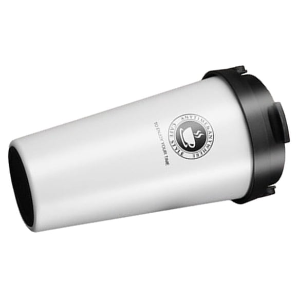 Bearachild Taza de café con tapa a prueba de fugas, caliente y fría, fácil de usar, reutilizable y duradera, a prueba de fugas Mostrada Blanco