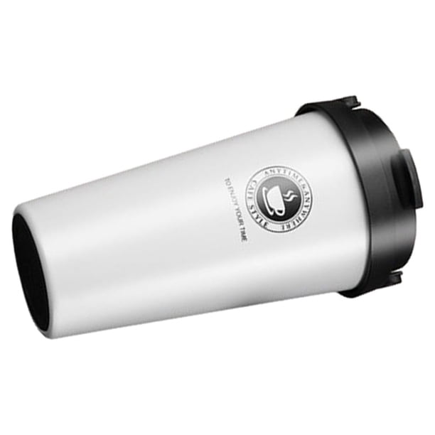 Yuarrent Taza de viaje de doble pared, reutilizable y duradera, fácil de usar, a prueba de fugas, con tapa hermética Mostrada Blanco
