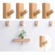 thumbnail image 1 of 4pcs Natural Wooden Coat Hooks, Wood Wall Hooks, Adhesive Hooks Hat Hook, Rectangle Beech (q), 1 of 5