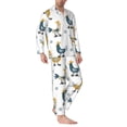 thumbnail image 2 of Salouo Farm Roosters Print Button-Front Long Sleeve Pajama Set for Men, Soft 2Pjs Men's Long Sleeve Sleepwear-XX-Large, 2 of 7