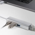 thumbnail image 2 of EeaseMX Adaptador y convertidor Ethernet de tipo C a 3 puertos USB 3.0 RJ45 para ordenador portátil (blanco), 2 of 7