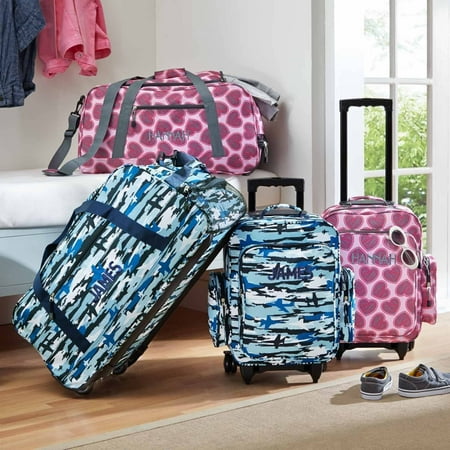 Recycled Small Duffle - Personalized Roll and Go Small Duffle Bag, Zebra Hearts