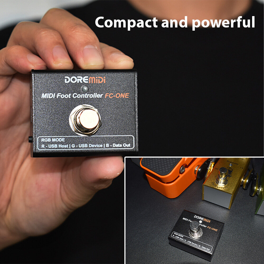 DOREMiDi MIDI Foot Controller Electric Guitar MIDI Effects Pedal Plug and Play MIDI Output Ports DIY CC/PC/NOTE Messages Various Trigger Modes Portable MIDI Device