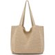 thumbnail image 1 of Bolsa Tote de Crochet hatisan para mujer Grande para Playa B-Khaki, 1 of 6