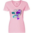 thumbnail image 3 of Inktastic Suicide Prevention I Wear Teal and Purple For My Uncle Women's V-Neck T-Shirt, 3 of 5