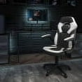 thumbnail image 2 of Flash Furniture Optis Black Gaming Desk and White/Black Racing Chair Set with Cup Holder, Headphone Hook, and Monitor/Smartphone Stand, 2 of 12