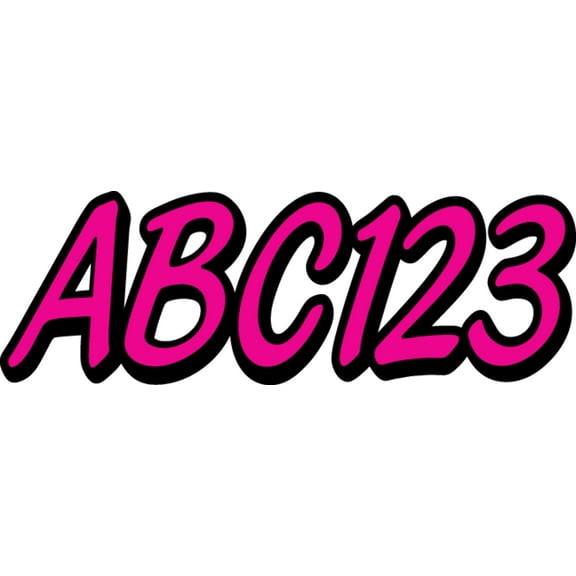 STIFFIE Whipline Solid Berry/Black 3" Alpha-Numeric Registration Identification Numbers Stickers Decals for Boats & Personal Watercraft