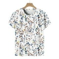 thumbnail image 5 of Patlollav Womens Summer Tees Blouses Crewneck Short Sleeve T-Shirts Floral Print Fit Basic Tops, 5 of 6
