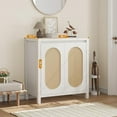 thumbnail image 5 of Rattan Storage Cabinet, Wooden Sideboard Buffet Cabinet with Doors and Shelves, Small Console Cabinet with Storage, Boho Accent Cabinet for Entryway, Living Room, Dining Room, Natural, 5 of 7
