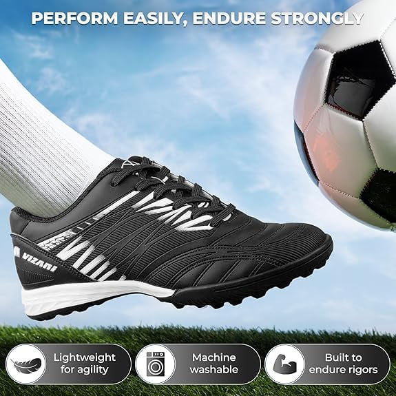 Vizari Valencia Turf Cleats For Men And Women | Football Turf Cleats With Multi-studded Rubber Outsole For Traction | Lightweight And Durable Mens Turf Soccer Shoes For Indoor And Outdoor Play